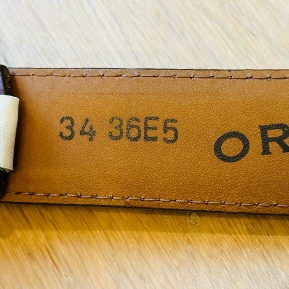 Vintage ORVIS Made in USA Brown Leather Security Hidden-Zipper Money Belt Sz 34 - Picture 4 of 7